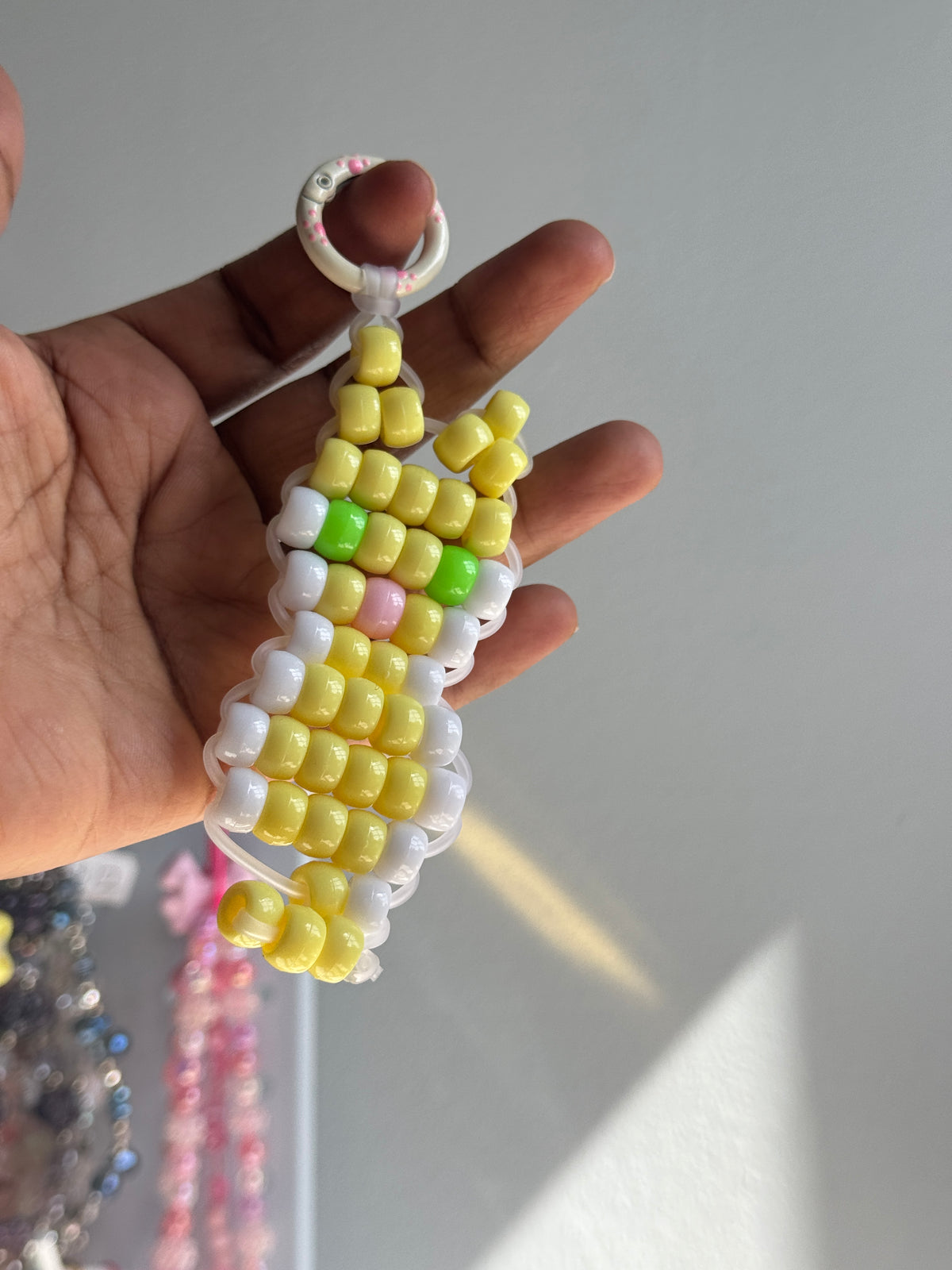 Pony Bead Cat  Keychain