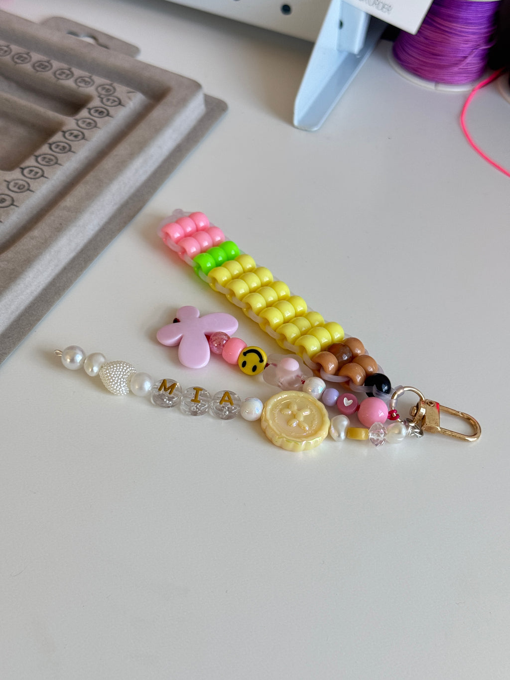 Personalized Beaded Bag Charm