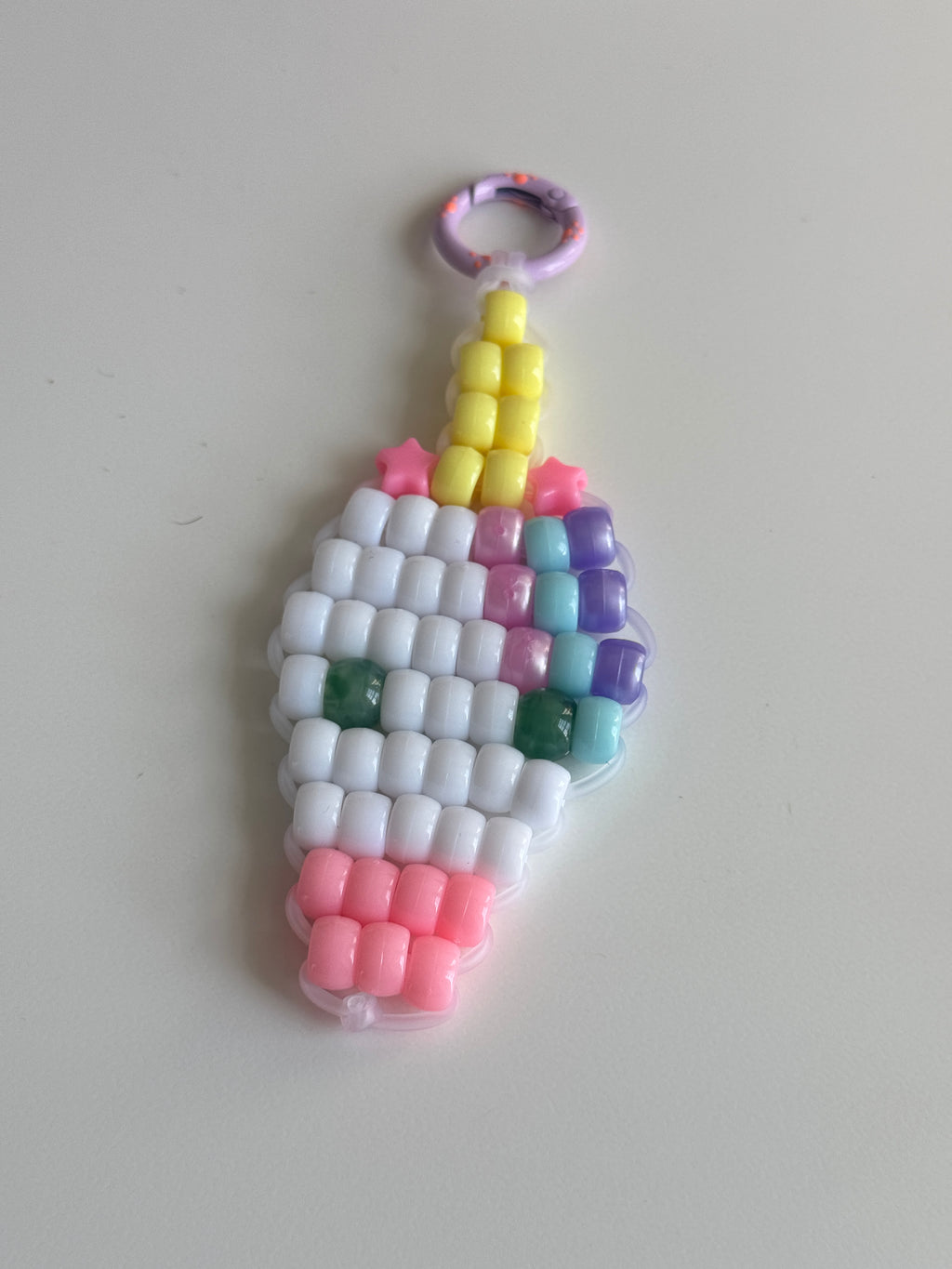 Pony Bead Unicorn Keychain