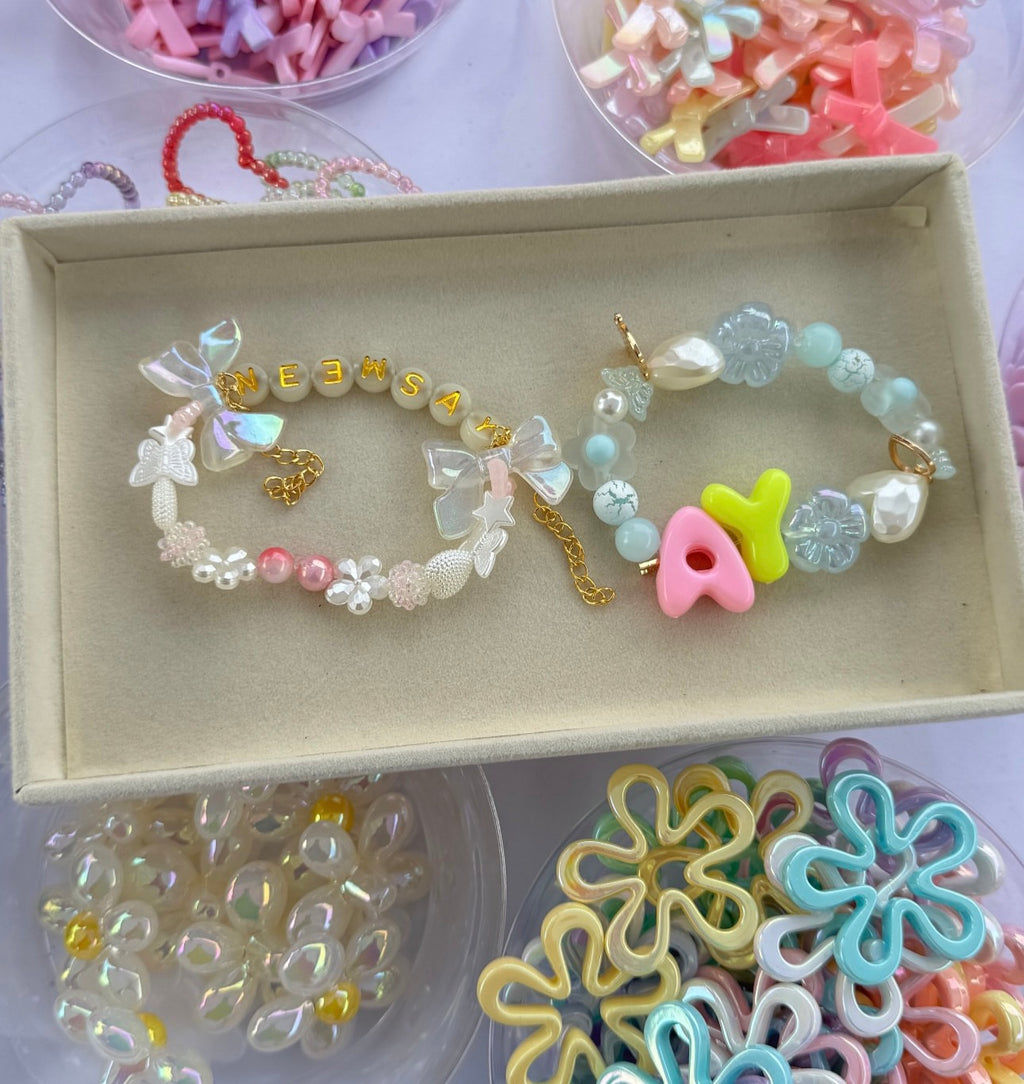 Personalized Pearl & Bow Name Bracelet