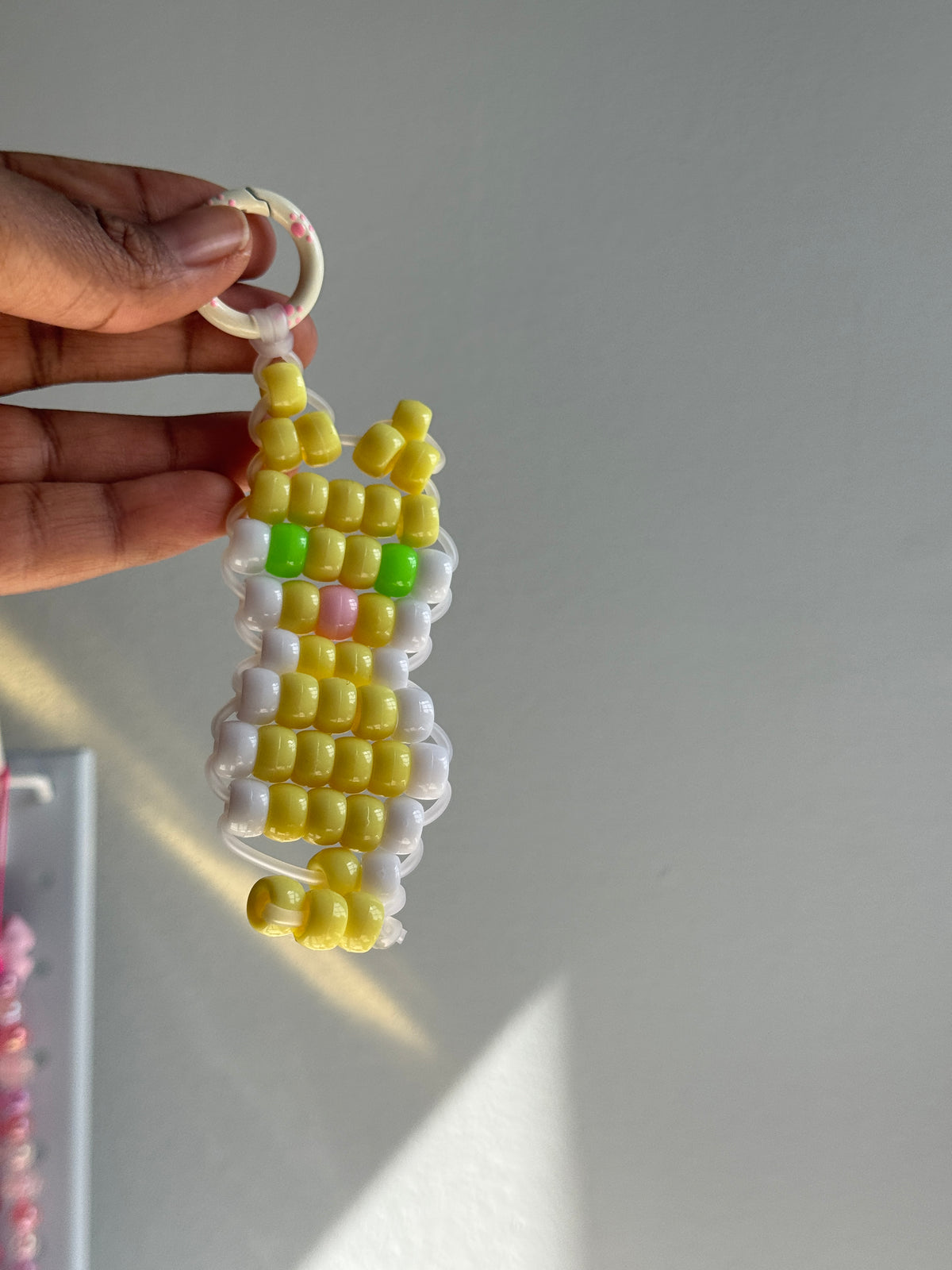 Pony Bead Cat  Keychain