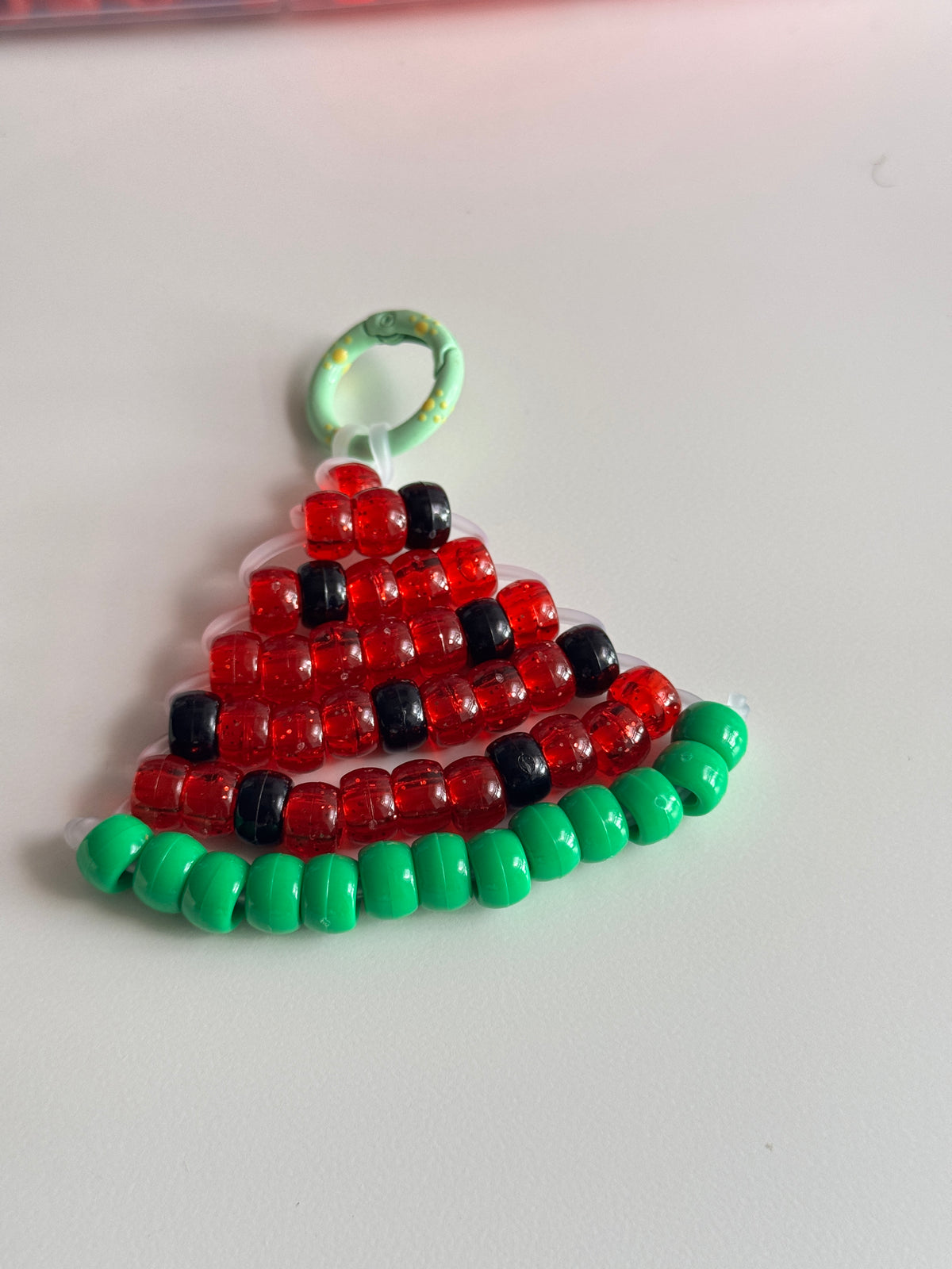 Watermelon Slice Beaded Charm