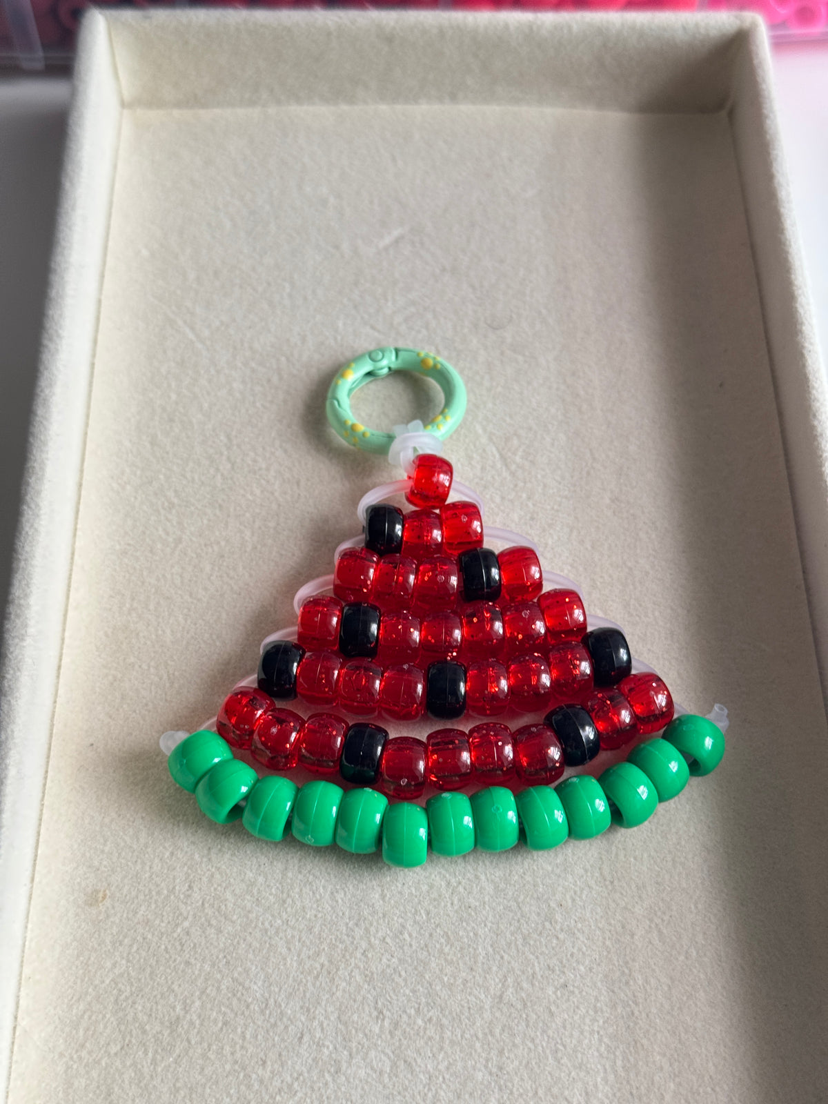 Watermelon Slice Beaded Charm