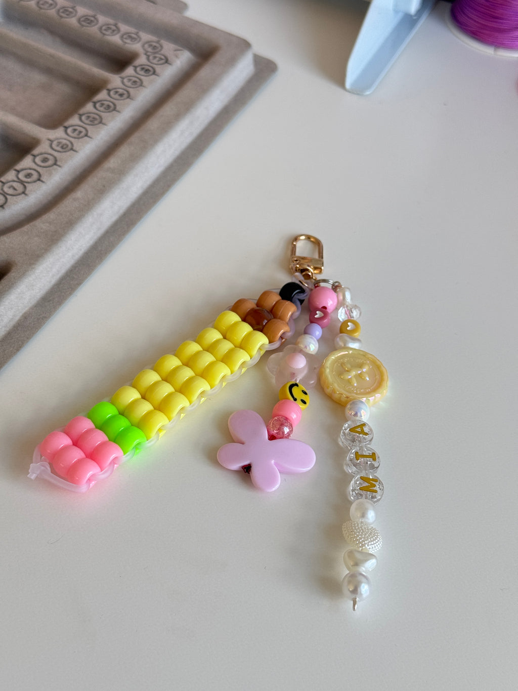 Personalized Beaded Bag Charm