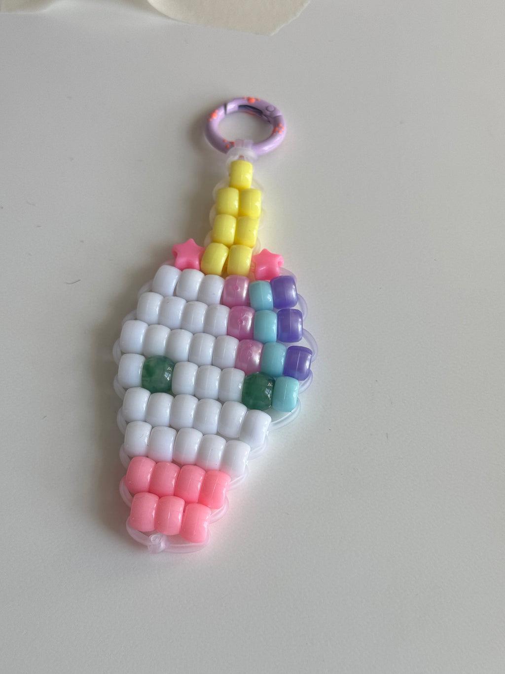 Pony Bead Unicorn Keychain