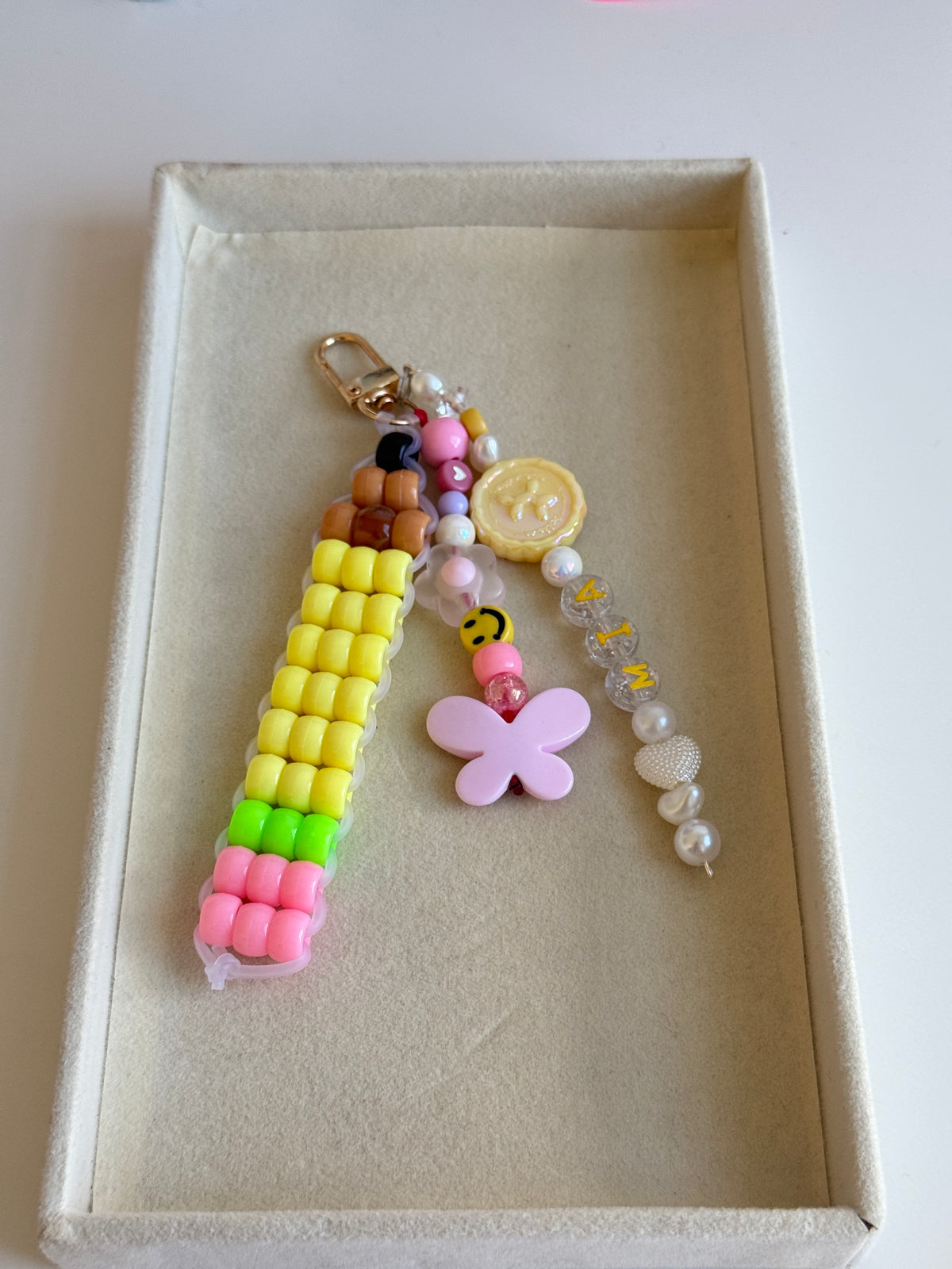 Personalized Beaded Bag Charm
